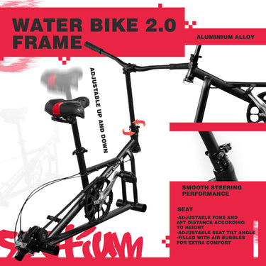 Spatium Water Bike for 2 Person  - Black Red