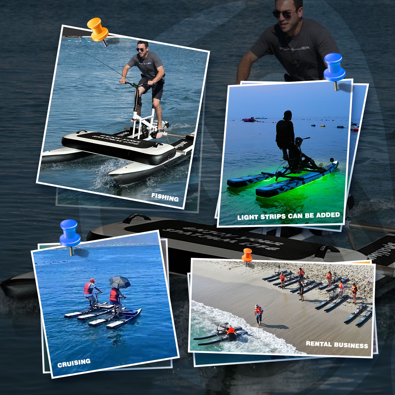 Spatium Water Bike Orange Sleek, Durable, and Fun Water