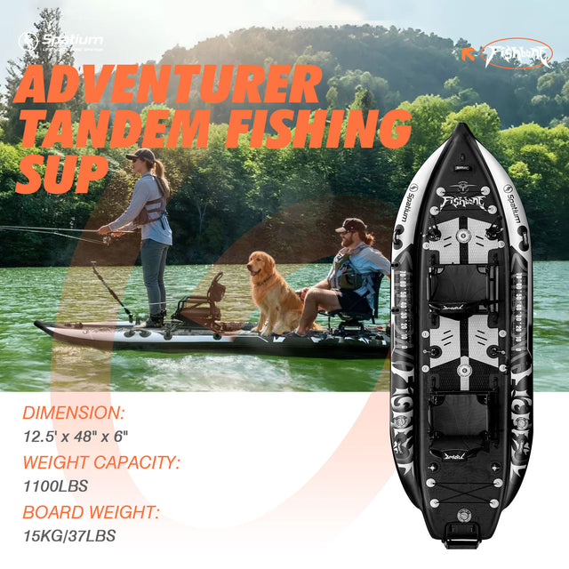 Spatium Outdoor Inflatable Fishing SUP Board with Rotating Seat