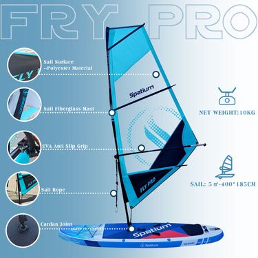 Windsurf SUP Inflatable Sail Board  Set - Blue